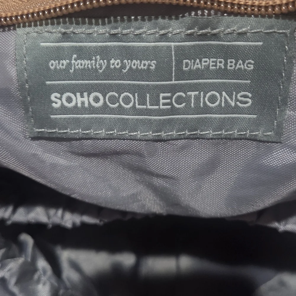 Elegant Striped Baby Bag - Cream and Brown NWOT